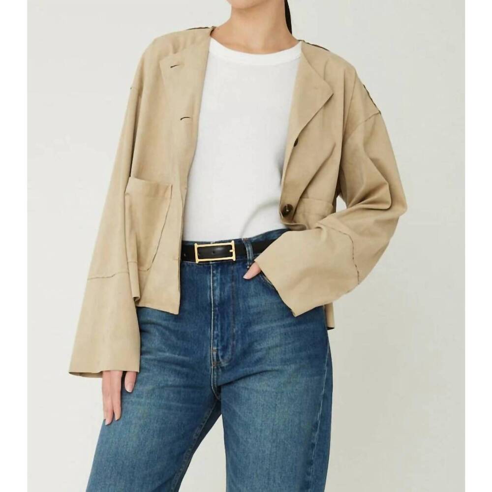 NEW JS71 alta suede jacket in light beige